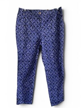 Chico's Blue Printed Slim Ankle Pants